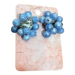 Blue Cluster Earrings